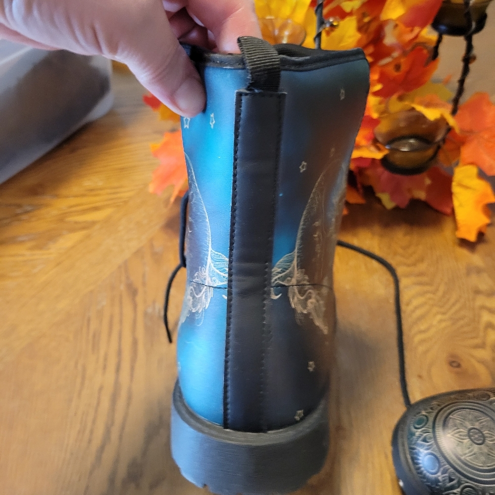 Womens Sun Moon Black Boots - Picture 6 of 7